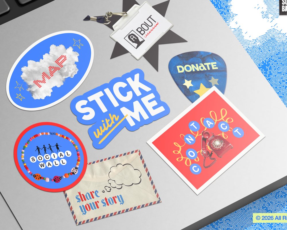 Stick With Me sticker set on a laptop